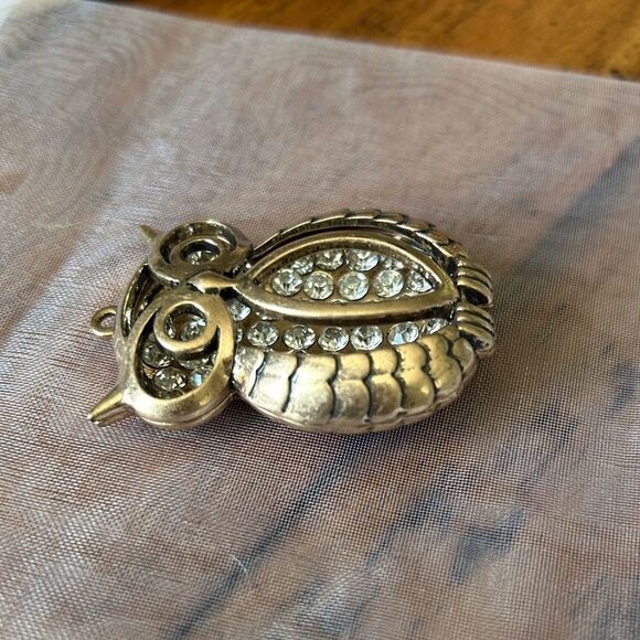 Vintage Gold Owl Crystal Pendant - Picture 4 of 5